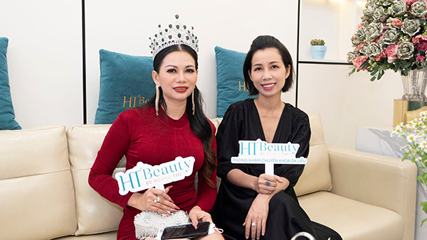 Hoa khôi Lê Thu Hà đến HT Beauty